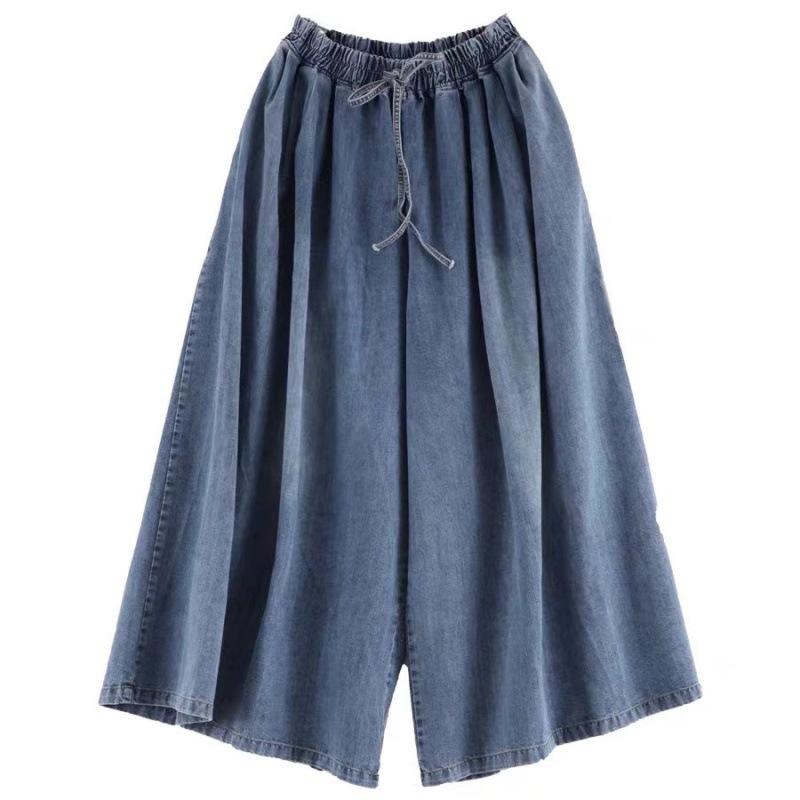 Korean Autumn Fashion Womens Loose Denim Wide Pants Ladies Casual Oversized Jeans Classic Vintage Trousers