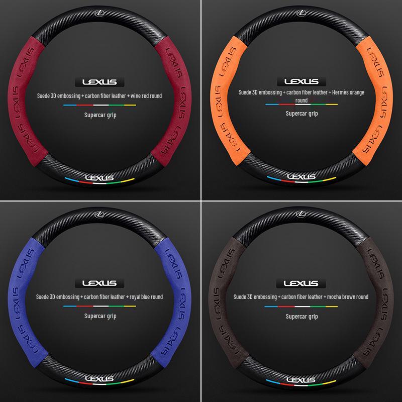 Lexus Steering Wheel Cover: Genuine Leather & Suede for UX, NX, RX, LX, CT
