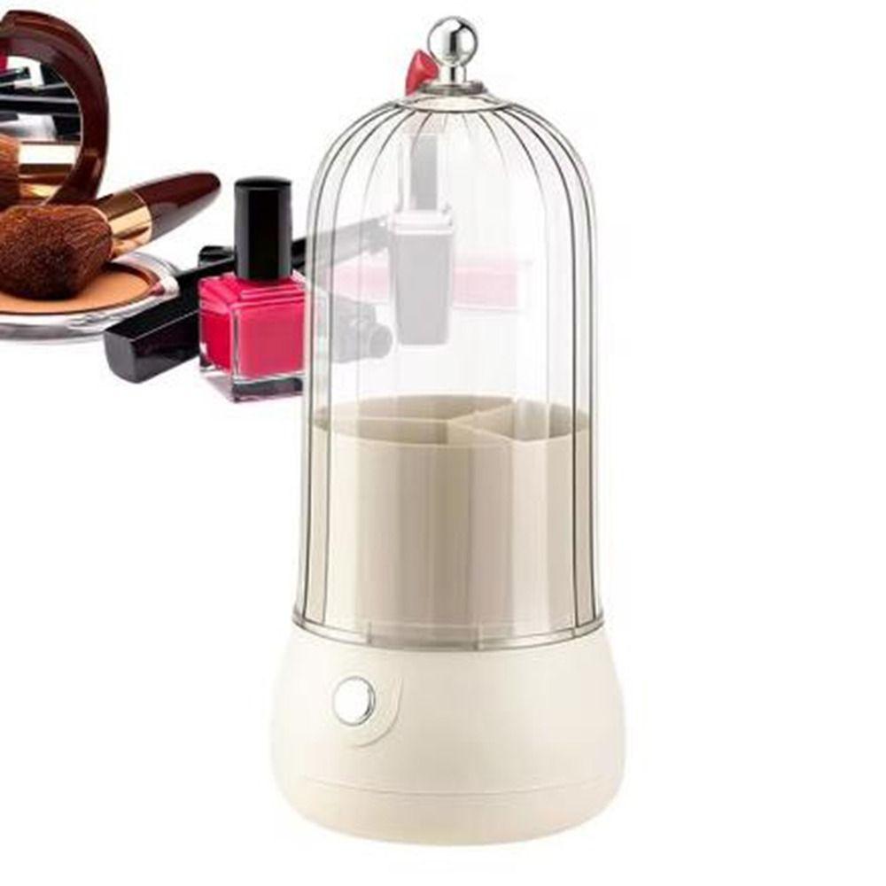 

Plastic Rotating Makeup Brush Holder Visible Makeup Brushes Organizer Eyeliner бежевый