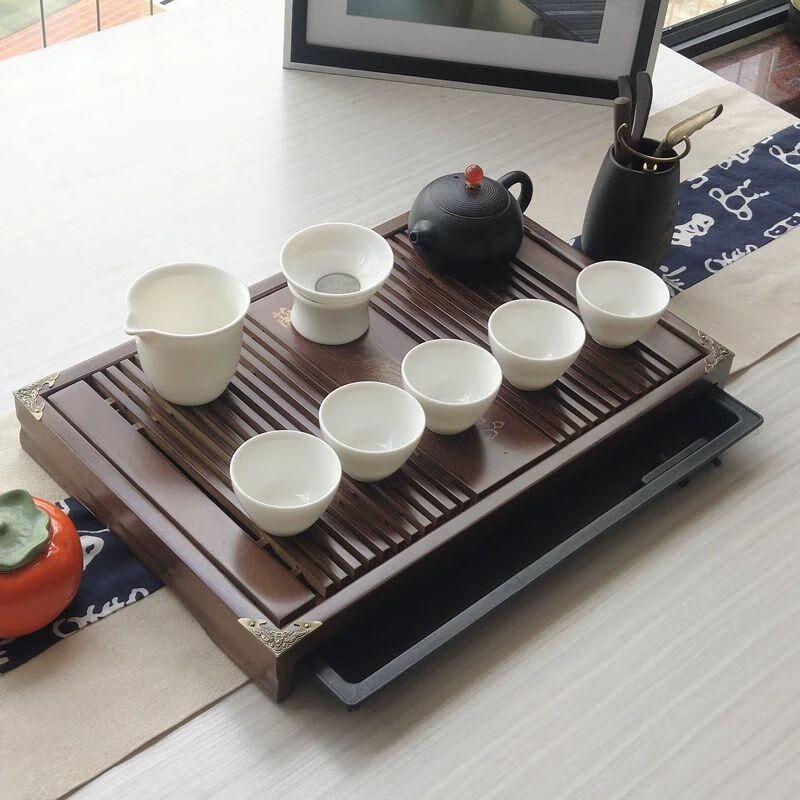 Solid Wood Tea Tray with Drawer