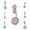 Elegant Gem Navel Piercing Copper Shiny Body Jewelry Fashion Crystal Ball Belly Button Rings  Men