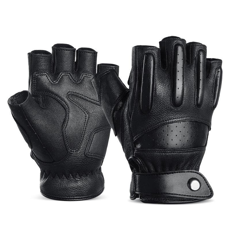 Sheepskin sports half-finger gloves outdoor military fans tactical gloves locomotive fitness protective cycling gloves summer