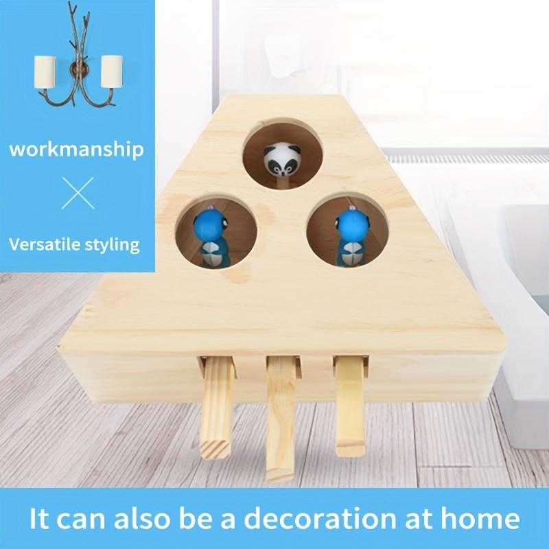 Entertain and Stimulate Your Cat with Our Interactive Wooden Catch Mice Game – Perfect PET-Tential for Educated Felines!