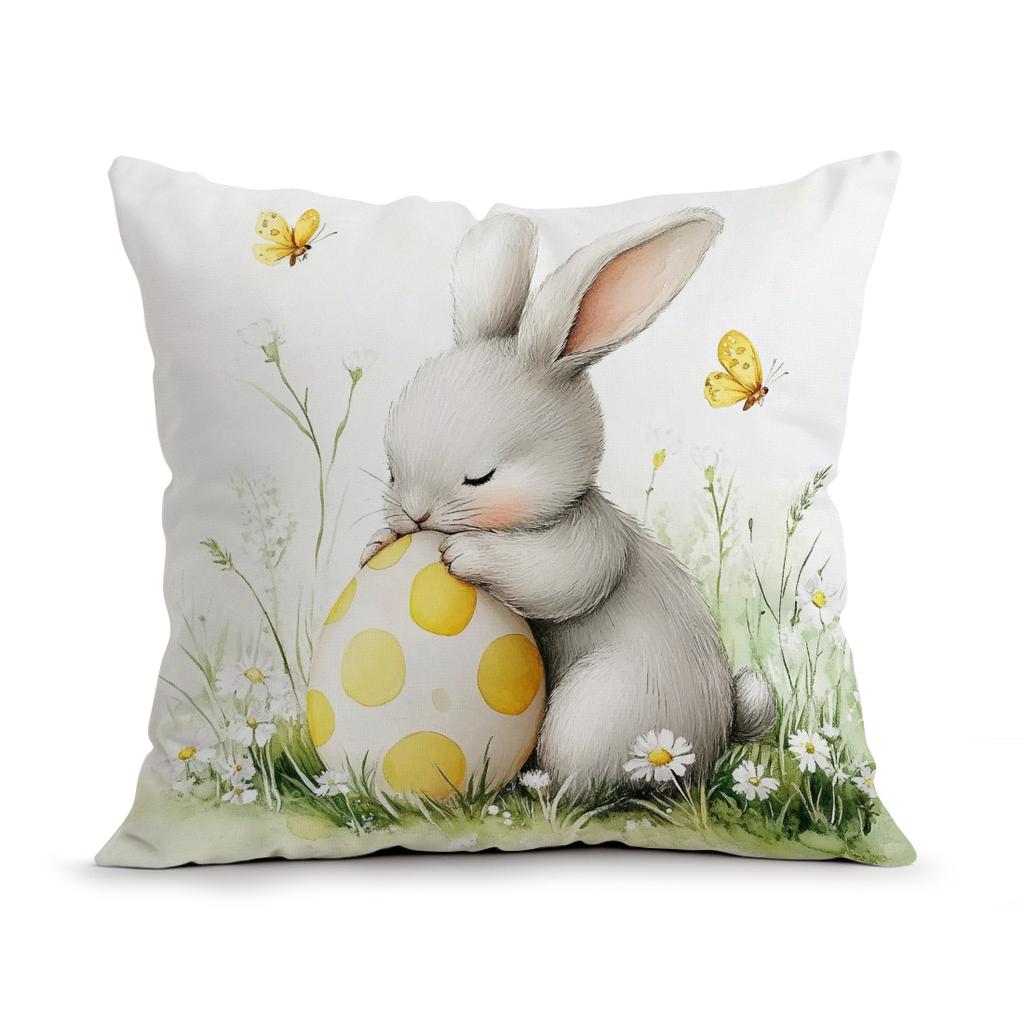 Osterhase Ostereier Kissen Kissenbezug Polyester Kissenbezug Dekokissen Kissenbezug Haus Auto Sofa Dekor