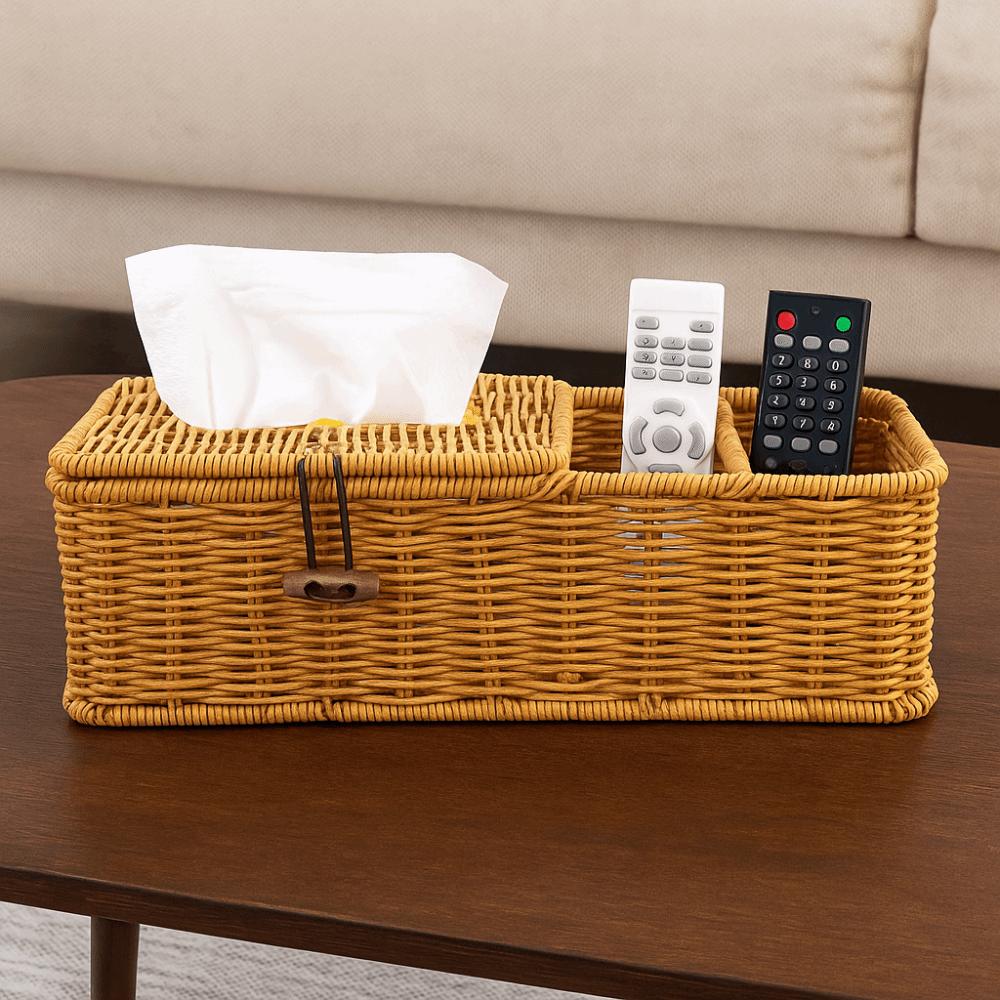 Multifunctional Imitation Vine Tissue Box Breathable Remote Control Storage Box Restaurant