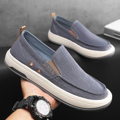 Men Canvas Shoes Slip On Loafers Breathable Sneakers Men Comfty Casual Men Shoes Lightweight Flats Male Walking