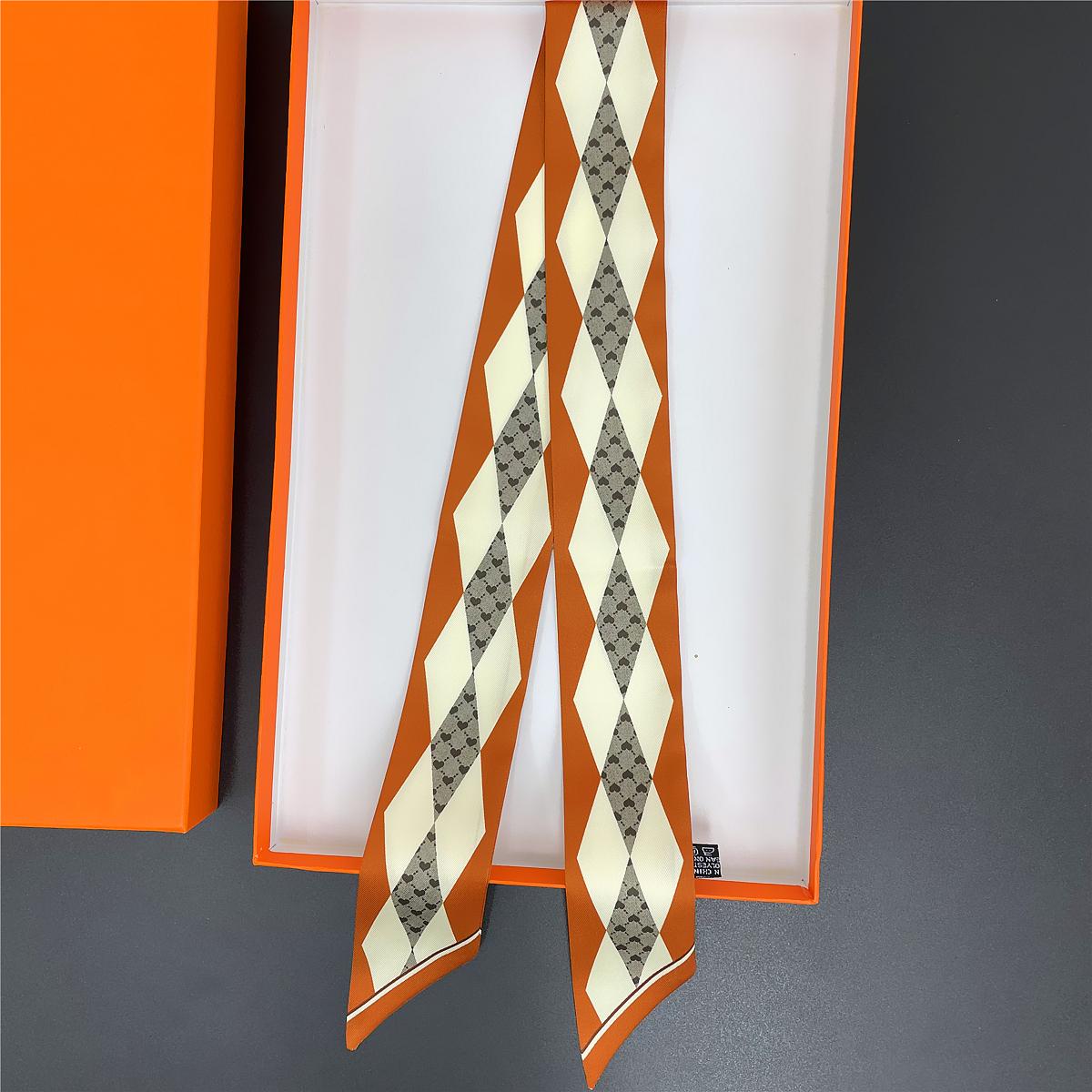 

2023 Design Camellia Flower Brand Silk Scarf Luxury Scarf Women Foulard Skinny Bag Scarves Neckerchief Fashion Hair Headband