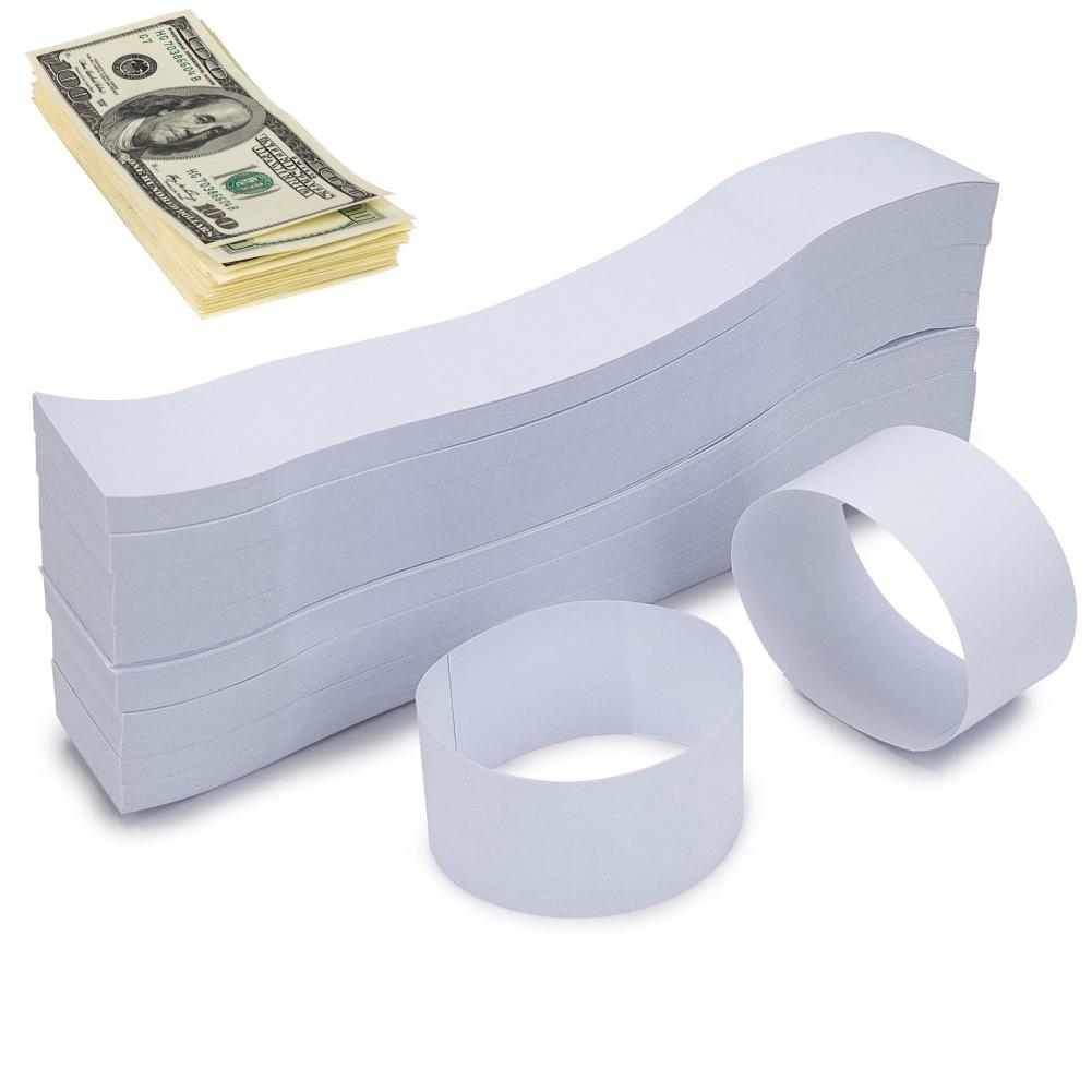 Self Sealing Cash Straps Self-adhesive Money Bands 300pcs Self Sealing Money Bands Professional White Cash for Supermarkets