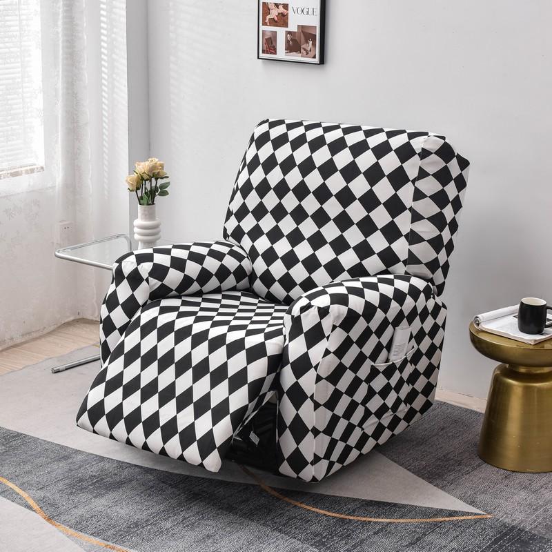 4-Piece Recliner Chair Cover Stretch Chair Cover for Recliner Chair Slipcover for Living Room Recliner Protector with Pocket