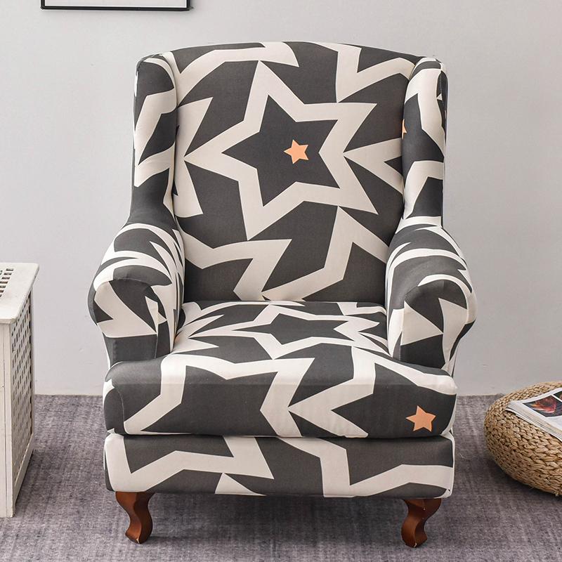 Copridivano per poltrona Wingback, 2 pezzi/set, copridivano elasticizzato, copripoltrona, protezione per mobili, fondo elastico per soggiorno