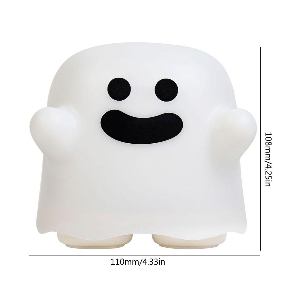 Cute Ghost Night Light USB Charging Silicone Atmosphere Light Touch Senor Bedroom Bedside Lamp For Kid Gift Halloween Decoration