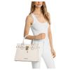 Michael Kors Hamilton Classic Solid Lock Commuter Moda Elegante Borsa a Mano in Pelle Borsa a Tracolla Borsa Tote Media da Donna Crema 35T1GHMS2L-289
