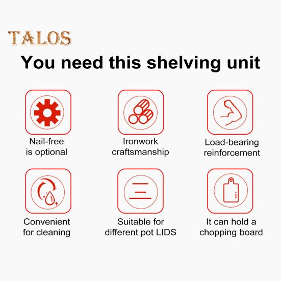 Pot Lid Stand Rack Kitchen Pan Organizer High Stability Multi-Functional Space-Saving Kitchen Baking Tray Cutting Board Holder