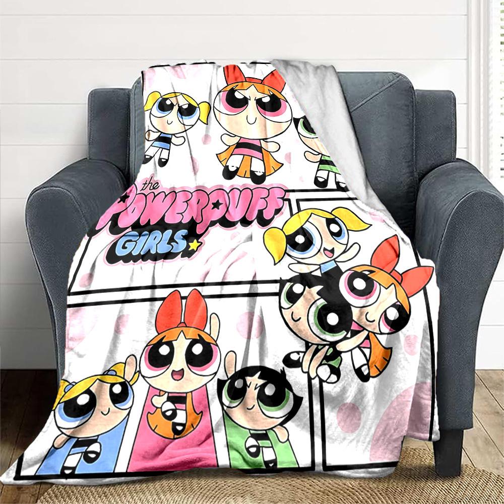 1pc Powerpuff Girls Blanket Soft All Season Throw with Vibrant Design, Perfect for Home, Travel, and Gifts, Ideal for Naps and Camping