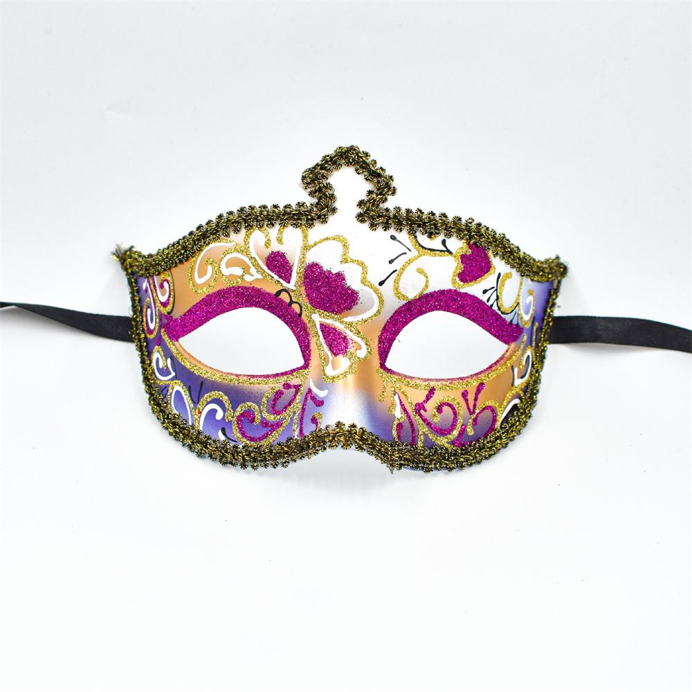 Party Bar Makeup Ball Half Face Men's Painted Gold Powder Mask Handmade Princess Mask Women's Handmade Dance Props