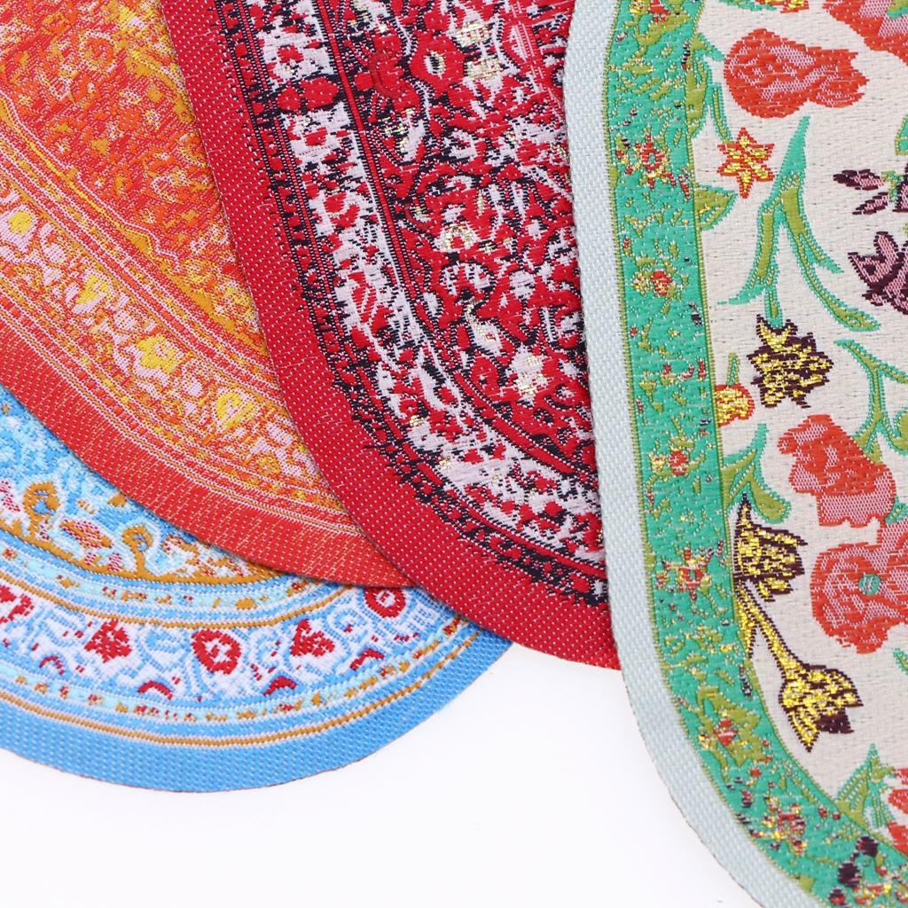 Doll House Mini Floor Decoration Carpet Small Cloth Miniature Living Room Scene Oval Woven Floor Mat