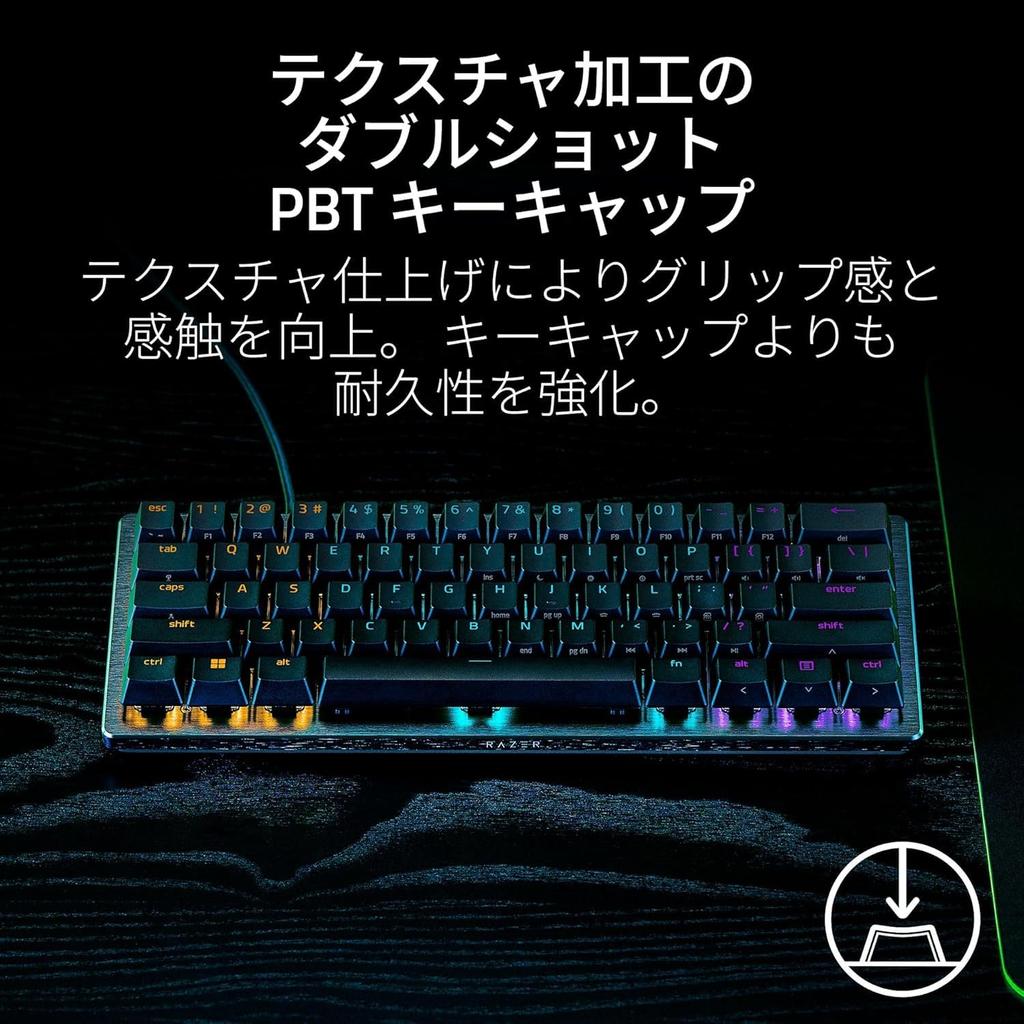 Huntsman V3 Pro Mini JP Analog Gaming Keyboard with Rapid Trigger and Adjustable Analog Optical Adjustable 40G Actuation Japanese Actuation. Switches,