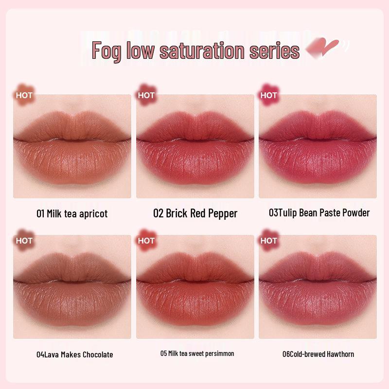 MINSHZEE Ming Xizhi Mattes Air Lippen-Gloss: Leichte Lippencreme & Puder für Herbst und Winter Aufhellung.