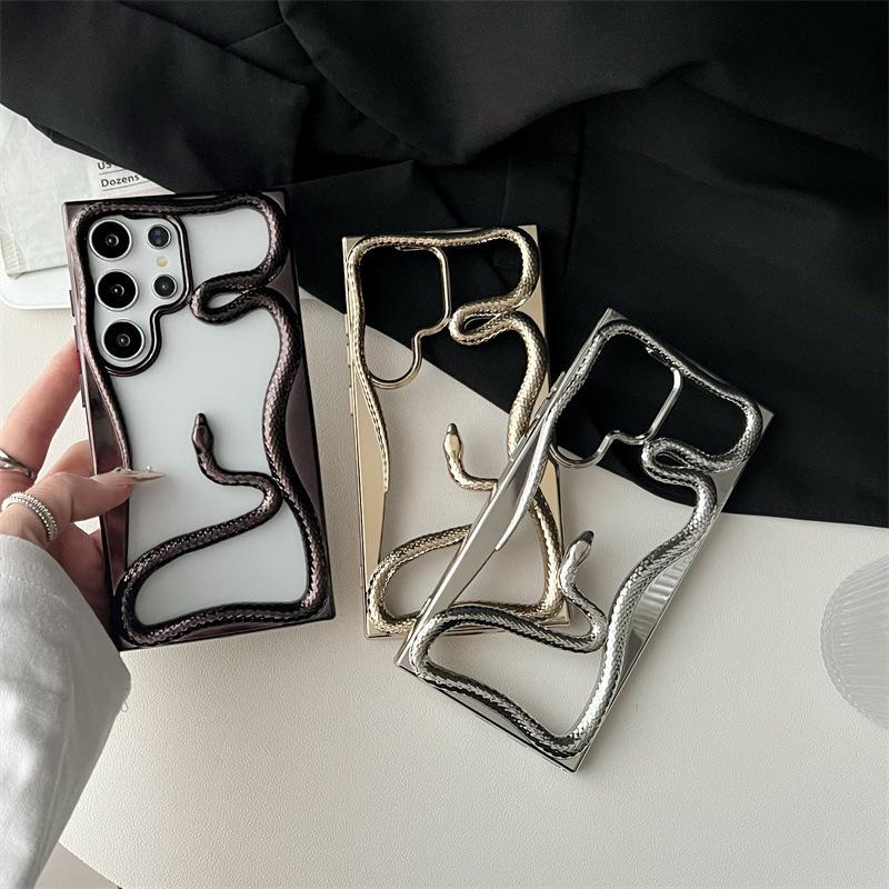 Samsung S25 Ultra Electroplated 3D Snake Phone Case with Matte Heat Dissipation