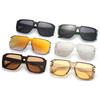Retro Square Sunglasses Personalized Unisex Trendy Pilot Windproof One-Piece Large Frame Colorful Sun Glasses Uv400 Shades