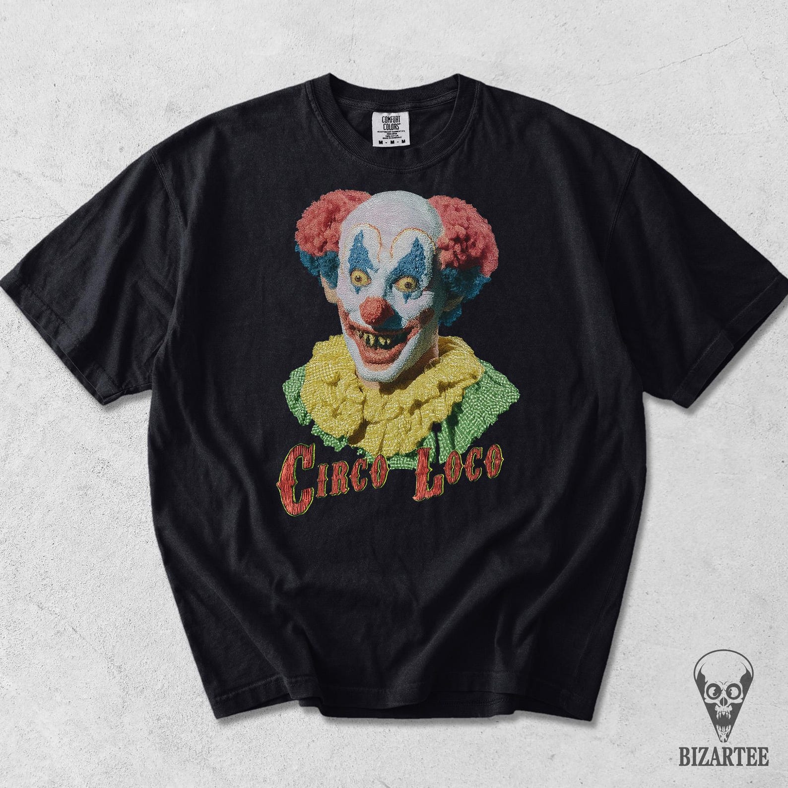 Circo Loco Horror Clown Shirt, Weirdcore Psychedelic Grunge Clothes 3XL