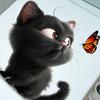 Black Cat Butterfly Toilet Sticker Waterproof Removable Self-adhesive PVC Living Room Bathroom Wall