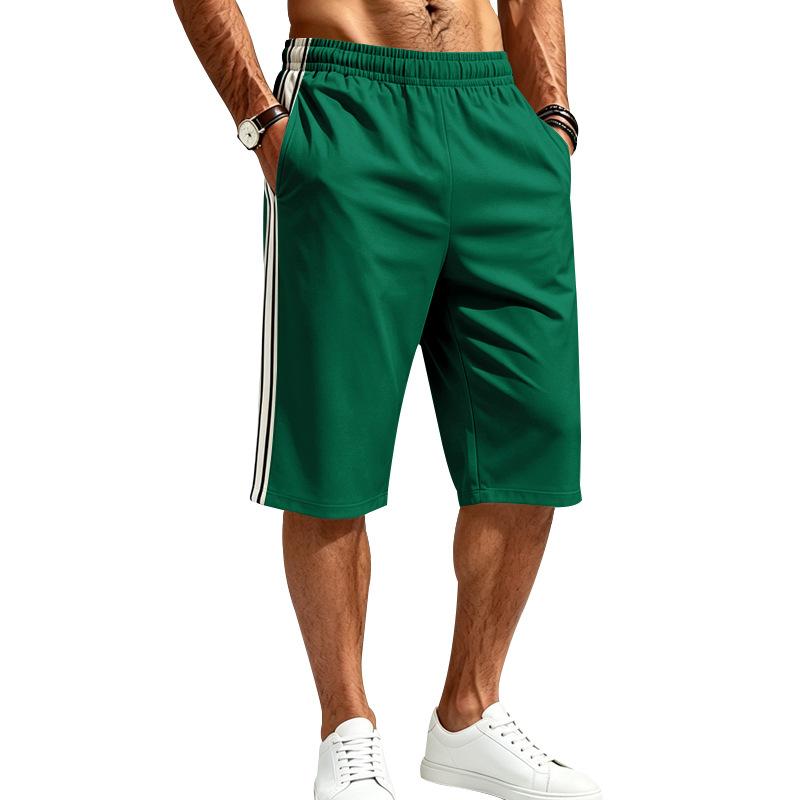 Pantaloncini Sportivi Estivi da Uomo in Maglia Traspirante con Elastico a Rete Sette Quarti Larghi da Spiaggia Uomo