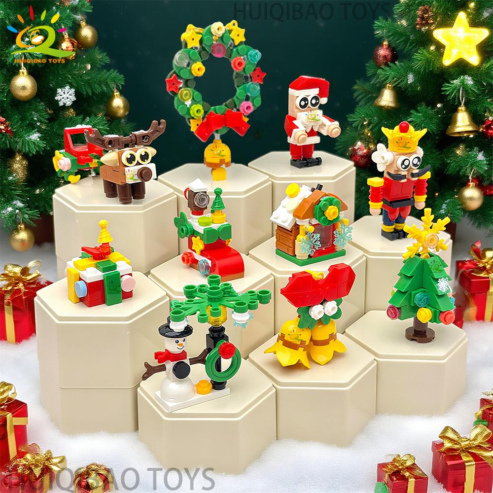 Non-Toxic Children Mini Christmas Tree Santa Claus Model Micro Bricks Building Block Diy Insect Animal Bricks Toys For Adult Gift