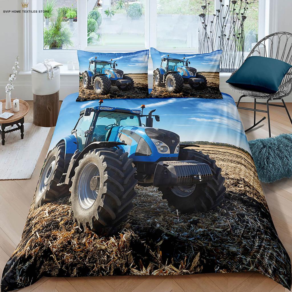 Farm Tractor 3d Printed Quilt Cover Machine Washable Duvet Cover Bedding Set Quilt Cover Pillowcase Can Be Customized