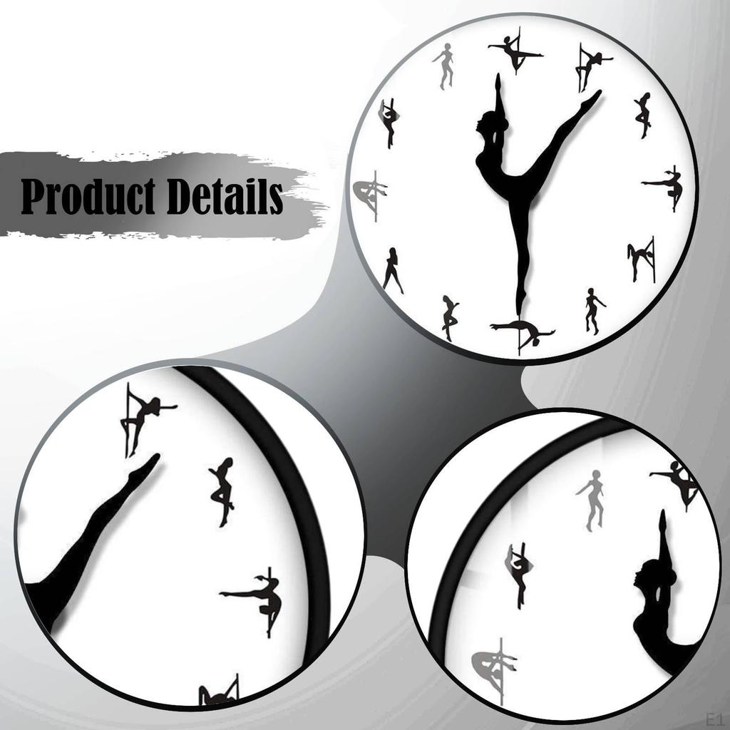 Wall Clock Decorative Minimalist 30cm Dance Theme Ornament for Living Room Office Study