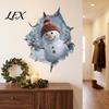 3D Holiday Wall Art Christmas Stickers, Decals for Living Room Bedroom And Party Decor Decor, Removable PVC Festive Home Entrance Classroom
