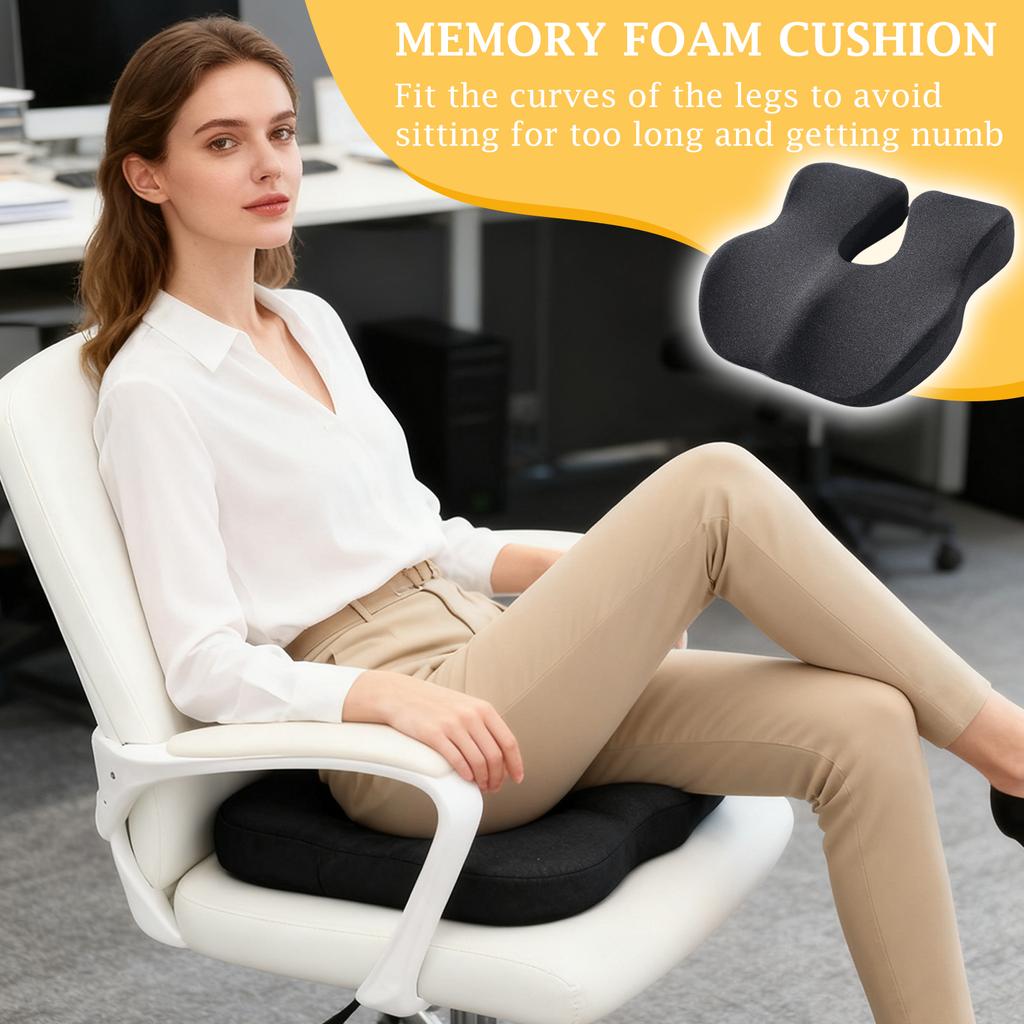 Memory Foam Seat Cushion For Long-term Sitting Chair Cushion For Hemorrhoid Tailbone Injury Pregnant Women Decompression Waist Without Fatigue