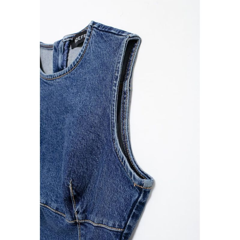 Kaslead New Arrival Women's Clothing Fashion Style Fashion Slim-Fitting Simple Short Denim Dress 8727280