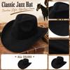 Sombrero Fedora Ancho de Color Liso para Hombres y Mujeres