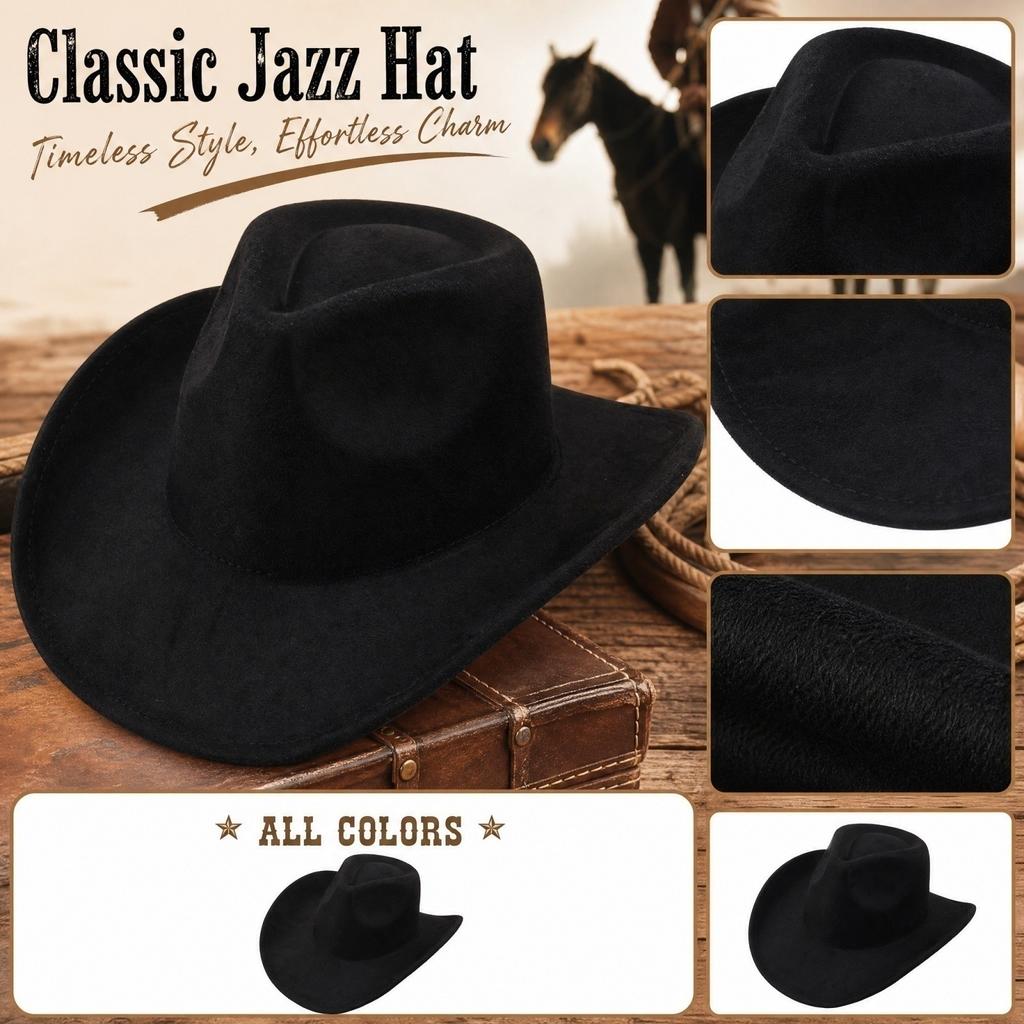 Sombrero Fedora Ancho de Color Liso para Hombres y Mujeres