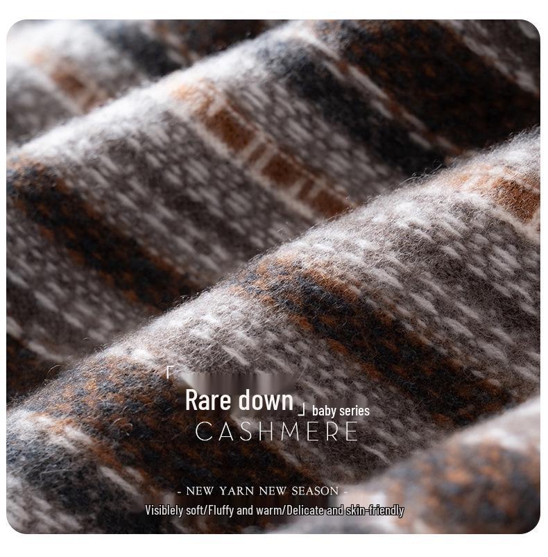 Women's Retro Color Block Cashmere Vest - 2025 Spring/Autumn V-Neck Sleeveless Knit Pullover