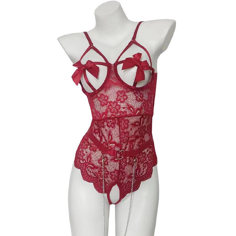 Sexy Lingerie Sexy Lace Temptation Onesie Women's Hot Perspective Pajamas Free Temptation Uniform Suit