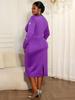 Plus-Size Beaded Ruffle Long Sleeve Bodycon Dress - Elegant and Slimming for Banquets and Commuting