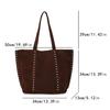Damen Wildleder Umhängetasche mit Nieten Hobo Tasche Große Kapazität Geldbörse Handtasche Lässige Tasche Pendler Reise Tragetaschen Achseltasche Bolsa