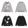 Cozy Oversized Knit Sweater With Cartoon Bear Motif Retro American Style Thick Warm Pullover Winter