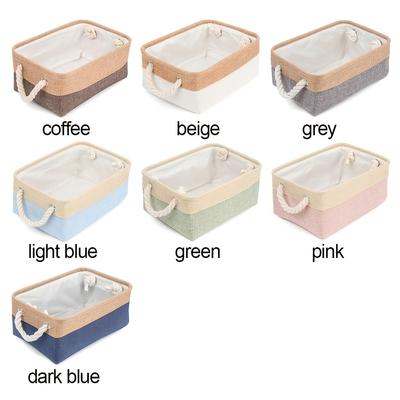 1pc Modern Collapsible Folding Storage Basket with Rope Closure - Heavy-Duty Organizer Box for Clothes, Toys, Socks