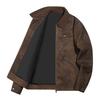 New PU leather jacket men's American retro tooling style hard and loose old money style street simple locomotive style