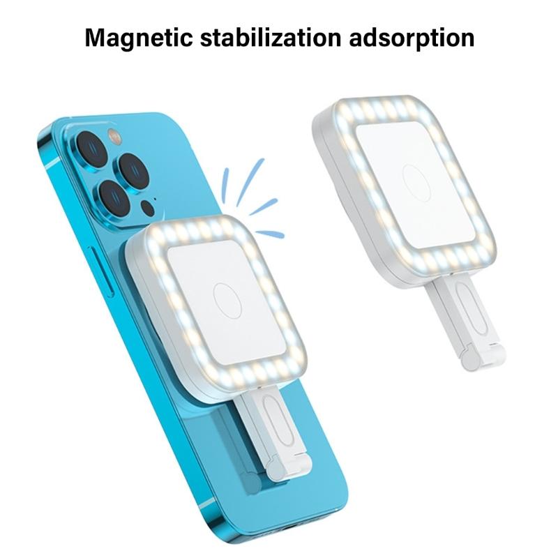 Wiederaufladbares LED-Fülllicht Magnetische Befestigung Für Handy-Content-Ersteller Make-up Einstellbare Temperatur Faltbar