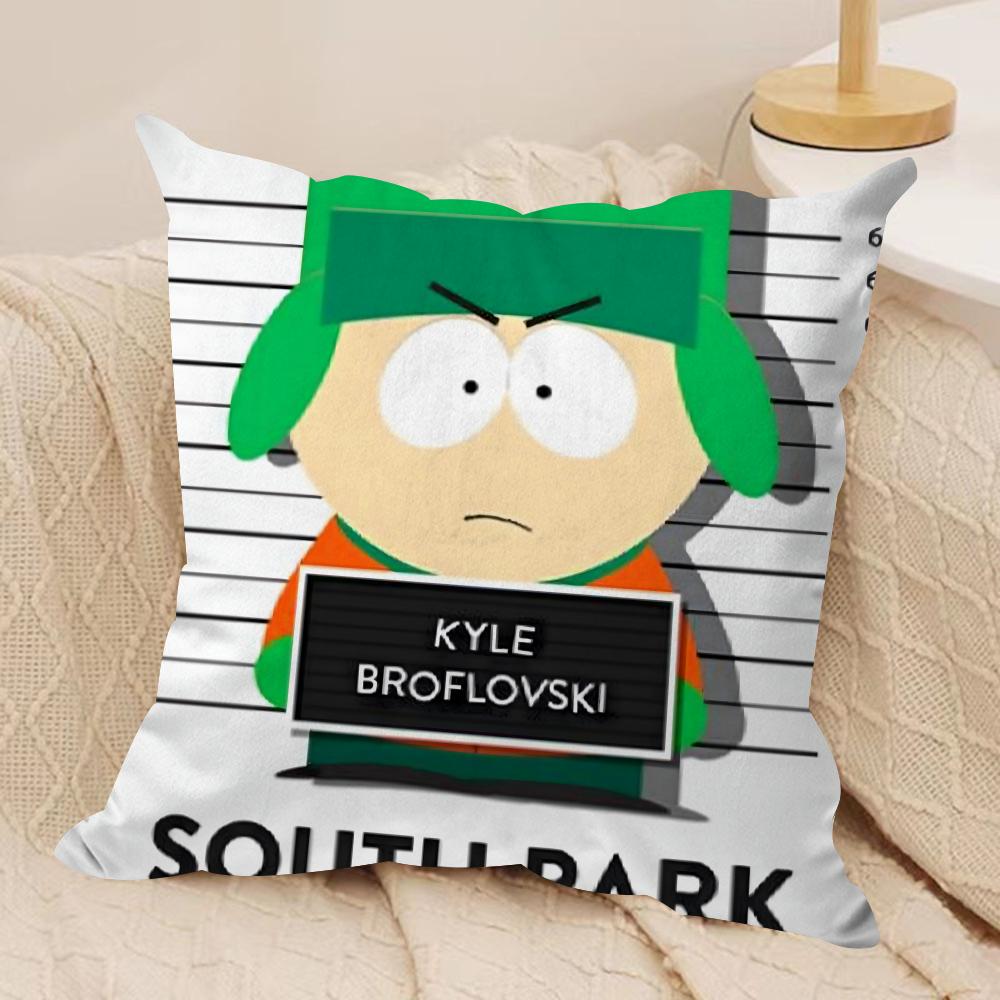 Funny Anime S-Souths P-Park Cushion Cover Soft Plush Double-Sided Printed Sofa Pillow Cushion Cover | Cozy All-Season Decor Gift
