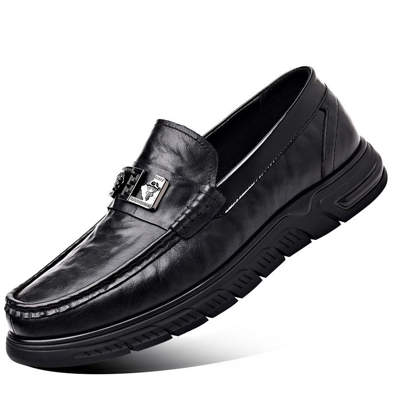 New Men's Casual Leather Shoes, Leather Breathable Doudou Shoes, Men's Single Shoes, Men's Shoes