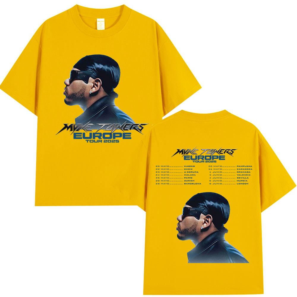 Rapper Myke Towers Europe Tour 2025 Merch Tshirts Unisex Women Fashion Hip Hop Tshirt Casual Cotton Oversized T Shirt Streetwear