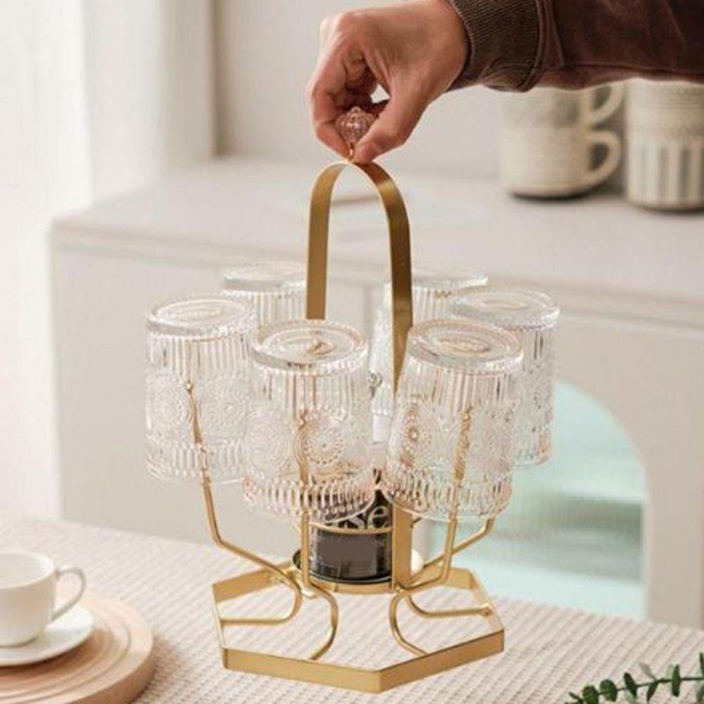 Upside Down Glass Cup Storage Rack Gold/Black Glass Cup Drain Holder Water Cup Drying Rack  Cabinet