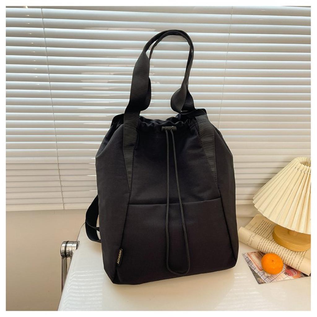Backpack Women Nylon Drawstring Portable Daily Commute