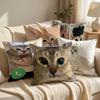 Soft Plush Cute Cat Throw Pillow Comical Cat Face Decor Pillow Funny Sofa Cushion  Bedroom