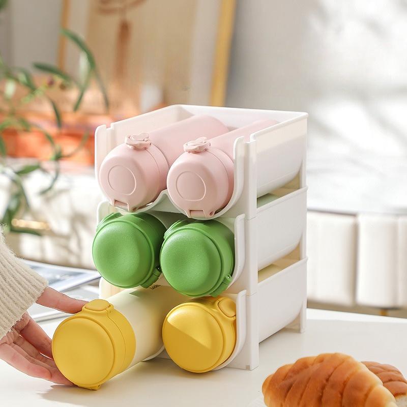 1pc Storage Rack Insulated Cup Red Wine Rack Home Dorm Kitchen Countertop Stackable Desktop Bottle Storage Organizer